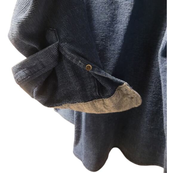 TAILOR VINTAGE Shirt Men's L Blue Long Sleeve Authentic Indigo Cotton - Picture 10 of 12